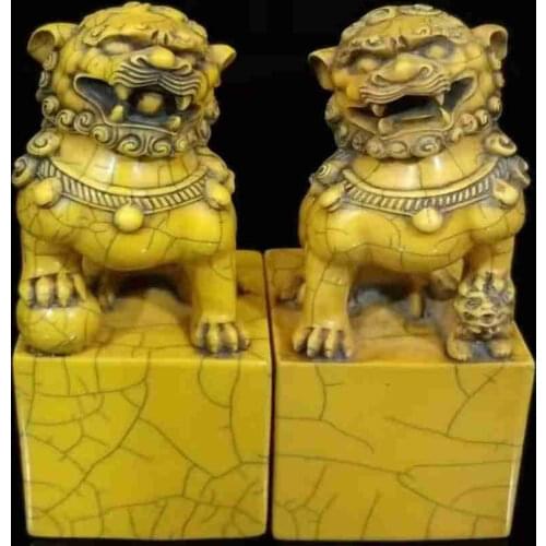 Ancient China Lion sculpture Feng Shui Desk Ornaments Lucky Lion King Figurines Nordic Decoration Home Decor