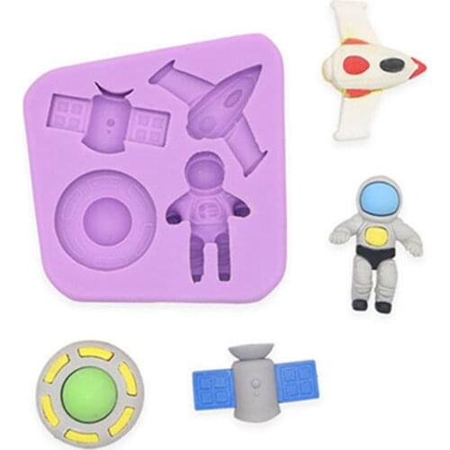 Astronaut Cake Mold UFO Fondant Mold Silicone Mould Cake Decorating Tools DIY Cake Baking Tools Silicone Molds Pastry