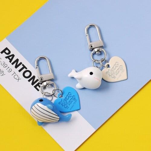 Ins lovely Animal key chain dolphin hanging car key ring cute toy accessories lady bag hanging DIY