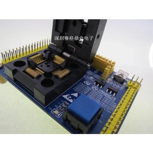 Original ST IC Test Seat STM32F030 STM32F100 Burning Programm STM32F103 STM32F407 LQF64 Socket Adapter
