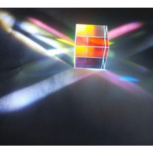 Cube Prism 12.7x12.7mm Cross Dichroic Mirror Combiner Splitter Decor Transparent Module Optical Glass Class Toy