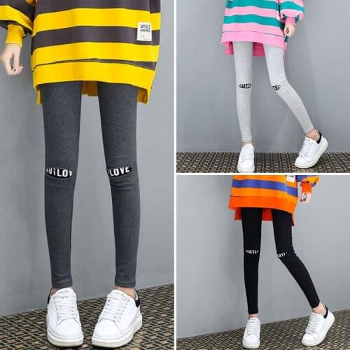 Maternity Leggings Pure Cotton High Elastic Tight Pregnant Womens Pants Letters Premama Clothes 2021 Fashion Spring Autumn