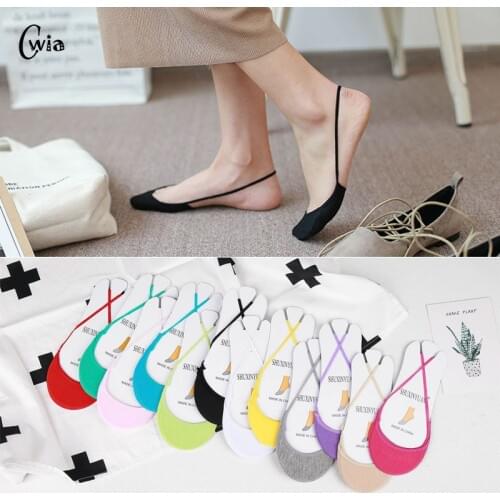 Summer women girl Silica Gel Lace Boat socks Invisible Cotton Sole Non-slip Antiskid Slippers Anti-Slip Sock 1pair=2pcs ws196