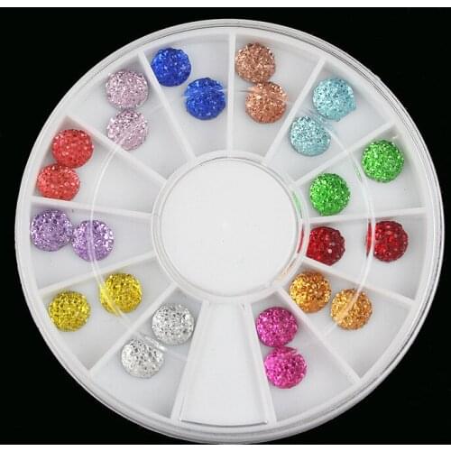 LF 24Pcs Mixed Resin Rhinestone For Needlework FlatBack Cabochon Scrapbook Decoration Craft DIY Embellishments Accessories