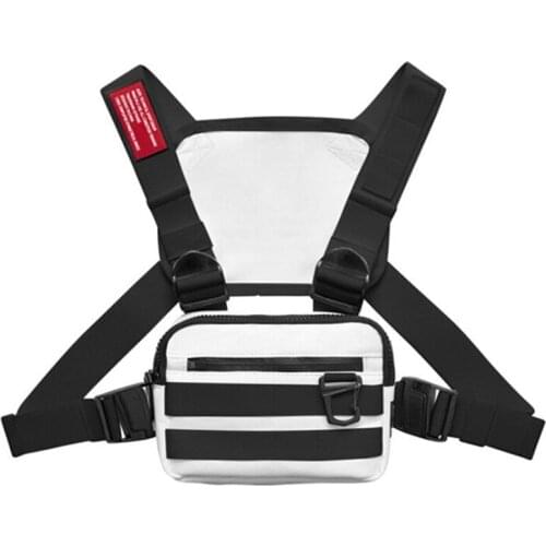 Men Chest Rig Bag Casual Function Outdoor Hip Hop Style Tactical Vest Streetwear Fashion Waist Bags for Hiking Climbing
