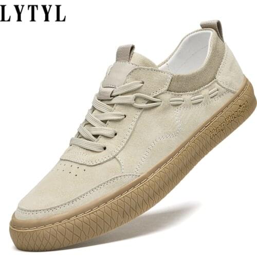 New Men Oxfords Casual Shoes Mens Breathable Genuine Leather Sneakers Lace-Up Solid Color Casual Work Shoes Sneakers D20-60