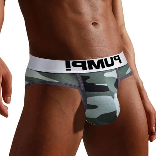 Camouflage Cotton Sexy Gay Men Underwear Bikini Men Briefs LOGO Soft Mens Briefs Underwear Shorts Mens Panties Lingerie 2021