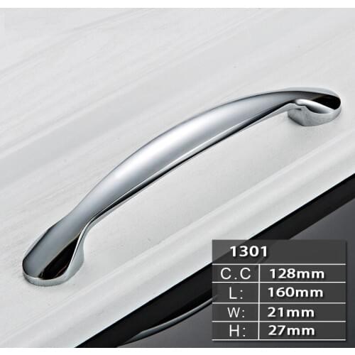 New Fashion Modern Chrome Wardrobe Cabinet Drawer Handle Hardware Furniture Shoes Cabinet Door Handle Knobs