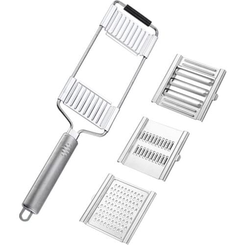 Vegetable Slicer 304 Stainless Steel Potato Grater Kitchen Cooking Carrot Shredder with 3 Slicer Heads