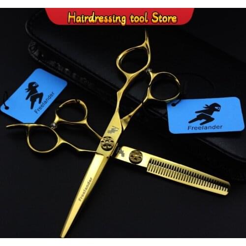 Hairdressing Scissors Flat Shears Bangs Shears Dental Scissors Senior Hairdresser Special Scissors Repair Hair Gold Model Number