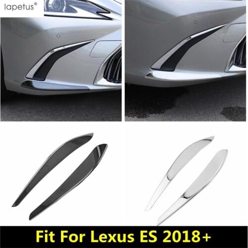 Lapetus Front Bumper Corner Protector Cover Trim Black / Silver Stainless Steel Car Accessories Fit For Lexus ES 2018 - 2021