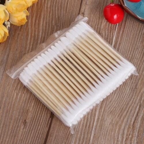 Drop Ship&Wholesale 100Pcs Cosmetic Makeup Cotton Swab Stick Double Head Ear Buds Cleaning Tools New Oct. 21