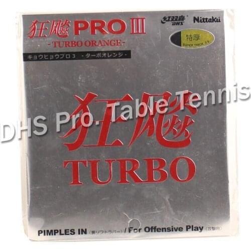 Table tennis rubber with spong Nittaku PRO hurricane 3TURBO pimples in rubber