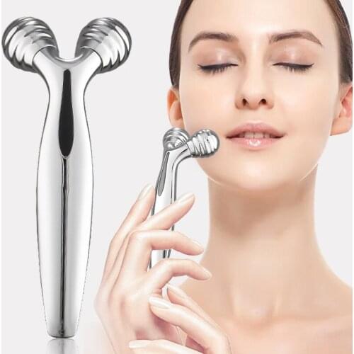 3D Roller Massager 360 Rotate Silver Thin Face Full Body Shape Massager Lifting Wrinkle Remover Facial Massage Relaxation Tool