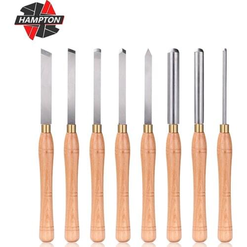 Wood Turning Chisel 1pc 8 Types Lathe Chisel Turning Tool Engraving Drill Bit with Wood Handle Woodworking Carving Knife Tools