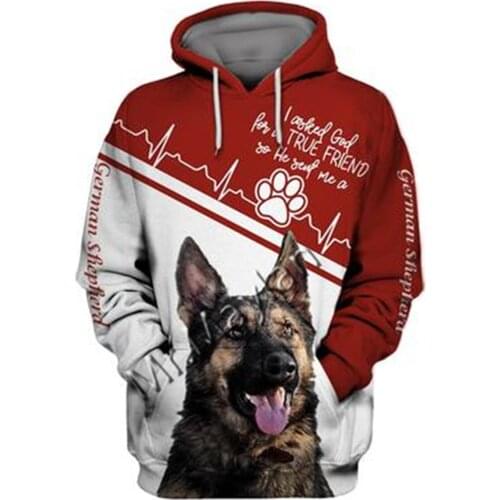 Unisex 3D German Shepherd Graphic Hoodie Harajuku Hoodie Alt Clothing Animal Crossing Streetwear Oversized Hoodie Pullover QW-76