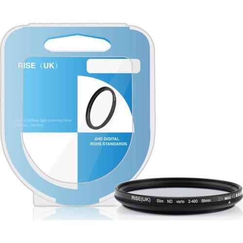 Glass Slim ND2-400 Neutral Density Fader Variable ND filter Adjustable 49/52/55/58/62/67/72/77/82mm