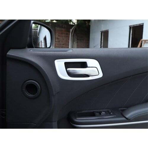 Interior Decorative Door Handle Ring Frame Cover Trim for Dodge Charger 2011+ Sytlish Decoration Car Stickers Car Accessories
