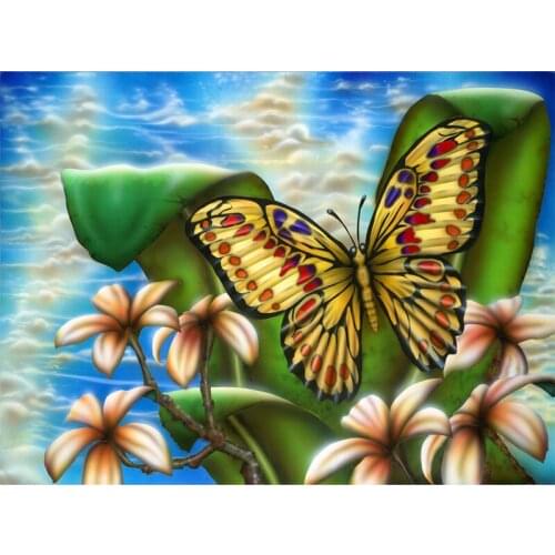 YIKEE diamond mosaic butterfly Square Diamond Embroidery Sale Diamond Art Mosaic Crystal Handicraft Wall k1843