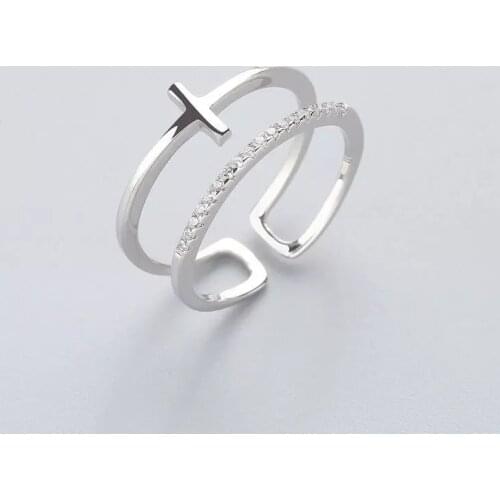Fashion Cross Personality Ring 925 Sterling Silver For Women Birthday Party Fine Jewelry New 2021 Accessories jz467