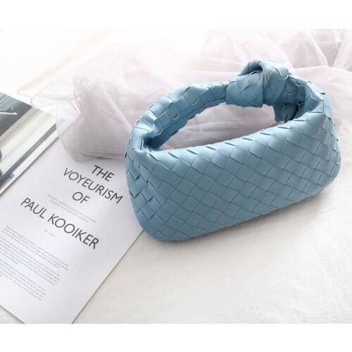 2021 Fashion Woven Bag for Women Luxury Woven Leather Printed Shoulder Bag Lady Crossbody Hobo Knotted Handle Casual Handbag