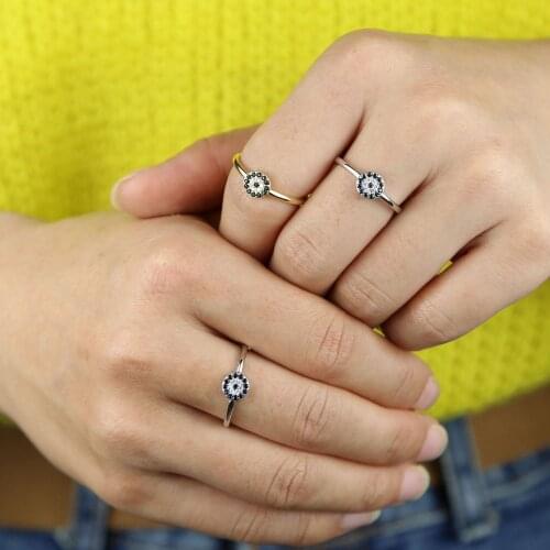 2021 new arrived micro pave cz turkish evil eye women finger ring Gold color turkish evil eye lucky fashion cz rings