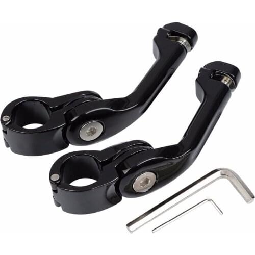 32mm Black Long Angled Adjustable Highway Peg Mount Kit For Haley Honda Suzuki