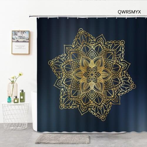 3D Mandala Flower Pattern Shower Curtains Bathroom Curtain Bathtub Screen For Bath Home Decor Background Wall Bathroom Products
