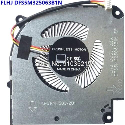 4PIN FLHJ GPU FAN For CLEVO NH50ED 6-31-HN503-201 NH50RD NH57ED NH57RD FLHJ DFS5M325063B1N DC5V 0.5A