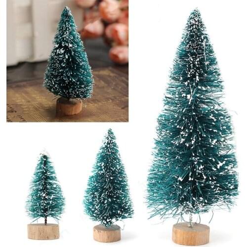 5Pcs x Mini 2019 Christmas Snow Tree Holiday Festival Gift Party Office Ornament Decor 4-12.5CM