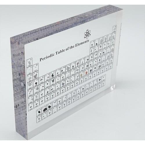 Acrylic Periodic Table Display With Real Elements Kids Teaching School Day Birthday Gifts Chemical Element Display Home Decor