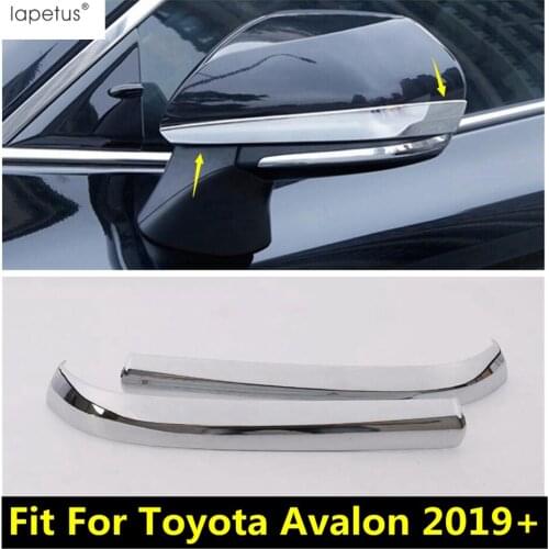 Lapetus Accessories For Toyota Avalon 2019 2020 2021 ABS Door Rearview Mirror Strip Streamer Decoration Molding Cover Kit Trim