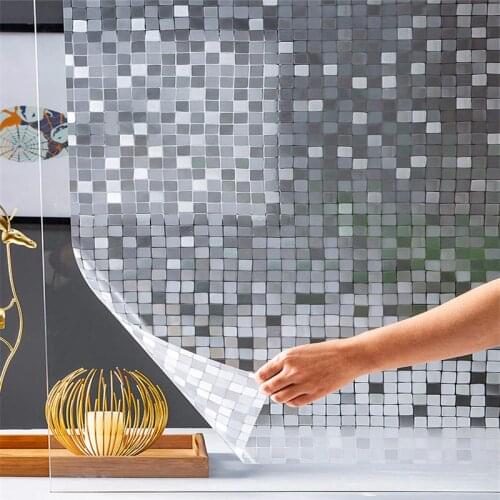 Mosaic static glue-free glass film three-dimensional insulation film opaque bathroom living room sliding door window sticker
