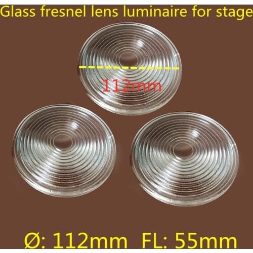 Borosilication glass fresnel lens diameter 112mm focal length 55mm the luminaire for stage lilm and televison lights