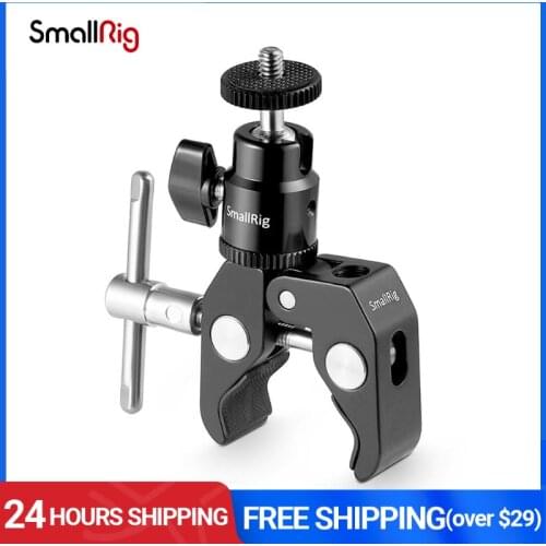 SmallRig Quick Release Clamp Mount with 1/4" Screw Ball Head Mount Hot Shoe Adapter For Dslr Camera Cage/Light/Hooks - 1124