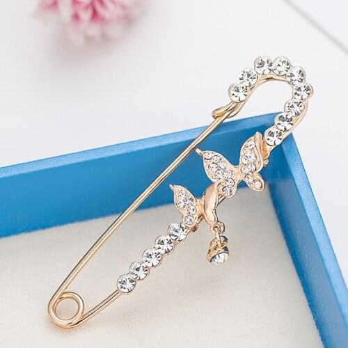 Flower Crystal Rhinestone Brooch Pin for Women Cardigan Scarf Buckle Clips Hat Clothes Lapel Decor Party Jewelry Pin Accessories