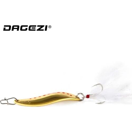 DAGEZI Metal Spoon Fishing Lure Hard Baits Sequins Noise Paillette with Feather Treble Hook 10/15/20g Fishing tackle