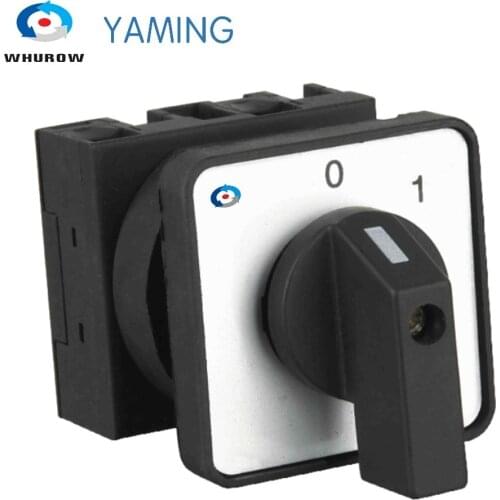 Yaming electric Rotary changeover cam switch 2 position 1 phase 690V 20A selector 0-1 switch control circuit YMW42-20/1