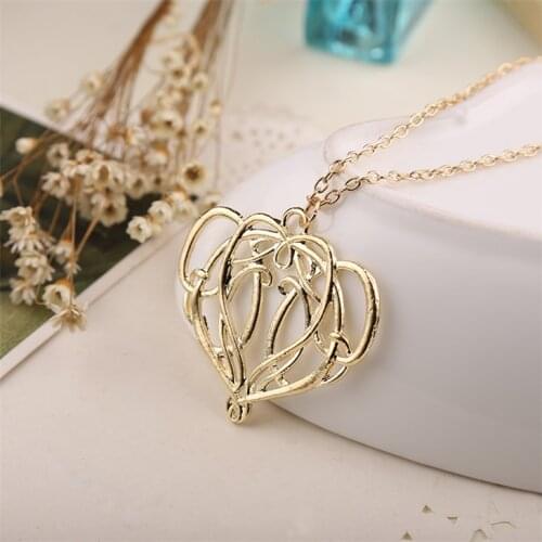The Elves Elrond King Necklace Crown Gold Color Pendant Fashion Vintage Moive Film Jewelry For Men And Women Wholesale