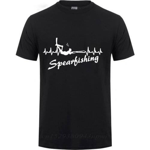 Its In My HeartBeat Spearfishing T Shirt Scuba Diver Spear Fishinger Brand Cotton Short Sleeve Slim Fit T-Shirt Men Clothing
