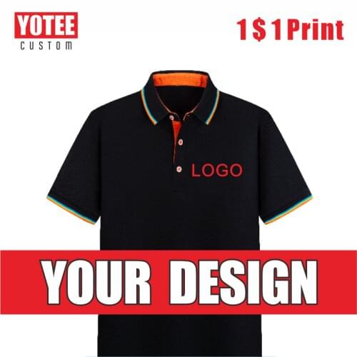 YOTEE2021 Custom Men T-shirt Mens Shirt Polo Shirts Group Personal Logo Custom Embroidery DIY Same Style For Men And Women