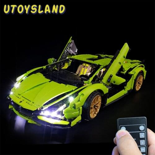 LED Lighting Kit For Lamborghini SIAN FKP37 42115 (LED Included Only, No Kit) For Children Education Toys-Remote Control Version