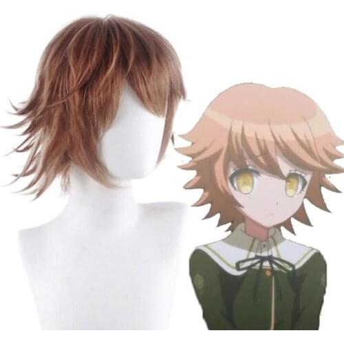 40CM Short Wig Anime Danganronpa Chihiro Fujisaki Cosplay Costume Dangan Ronpa Heat Resistant Synthetic Hair Men Women Wigs