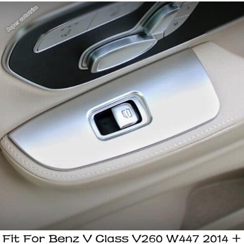 Lapetus For Mercedes-Benz V Class V260 W447 2014 - 2017 ABS Front Door Armrest Window Lift Button Cover Trim 2 Pcs