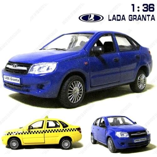 Diecast 1/36 Scale Lada Granta Russia City taxi Alloy Static Display Adult Collection Show Gift Boy Hot Toys