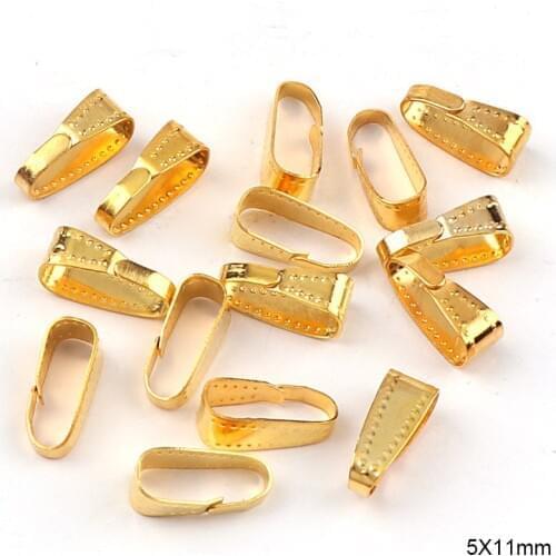 5x11mm Metal Clasps Pinch Clips Bails Charm Melon Seeds Buckle Pendant DIY Necklace Bracelet Connectors Jewelry Findings