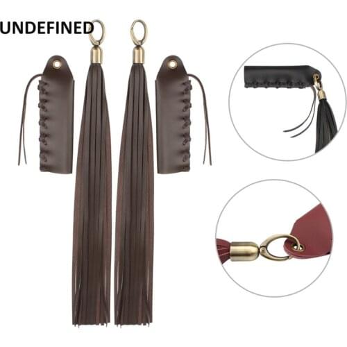 22/25mm Motorcycle Hand Grips Fringed Leather Handlebar Covers for Harley Indian Honda Shadow Chief Classic Cafe Rcaer Custom