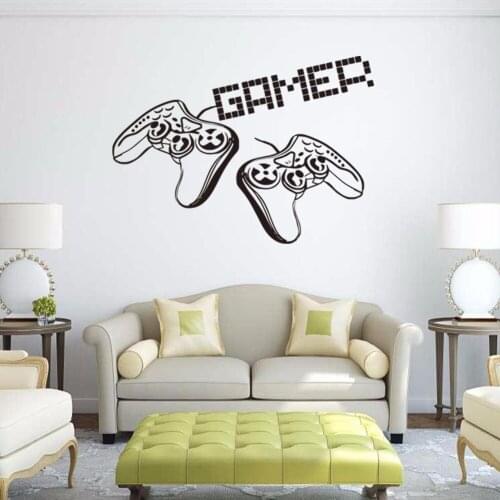 New game handle vinyl wall decal home decor living room diy wallpaper gamer removable wall stickers