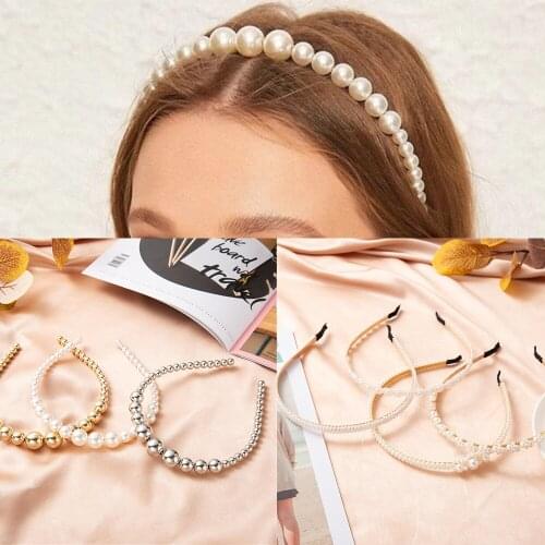 12 Style Simulation Pearl Hair Hoops Women Hairbands Korean Handmade Bow Flower Headband Wedding Ornaments Big Pearls Headbands