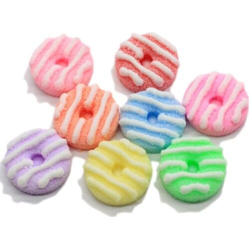 Wholesale Resin Round Donut Colorful Beads Simulation Delicious Food Style Kawaii For Phone Case DIY Stickers